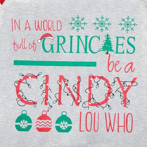 MNLYBABY Be A Cindy Lou Who تي شيرت تي شيرت عيد الميلاد راجلان كم طويل بلايز الربط البيسبول تي شيرت للنساء in Saudi Arabia