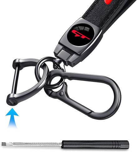 Leather Car Key Chain Metal Car Keyring Accessories Replacement with Suit for Chevy Camaro SS Cars Accessories, Keychain Keyring Family Present for Camaro SS Owners in Saudi Arabia