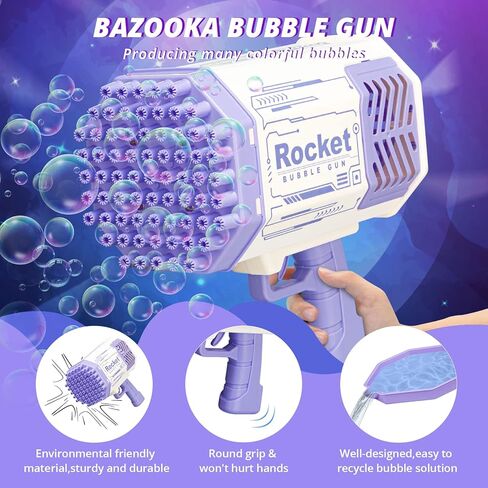 مسدس فقاعات بازوكا الصغير للأطفال | ألعاب للأولاد في الهواء الطلق للأعمار من 2 إلى 4 سنوات | منفاخ آلة الفقاعات للأطفال من سن 4 إلى 8 | هدايا عيد الميلاد وأعياد الميلاد لعام 2023 للأولاد والبنات من عمر 3 5 6 7 سنوات (أزرق) in Kuwait