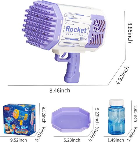 مسدس فقاعات بازوكا الصغير للأطفال | ألعاب للأولاد في الهواء الطلق للأعمار من 2 إلى 4 سنوات | منفاخ آلة الفقاعات للأطفال من سن 4 إلى 8 | هدايا عيد الميلاد وأعياد الميلاد لعام 2023 للأولاد والبنات من عمر 3 5 6 7 سنوات (أزرق) in Kuwait