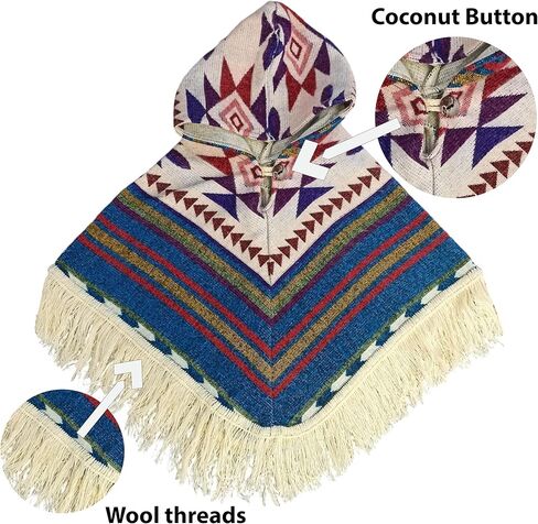 Poncho for childrens, Ecuadorian unisex poncho for children handmade with Alpaca wool, Ideal for boys and girls. in Saudi Arabia