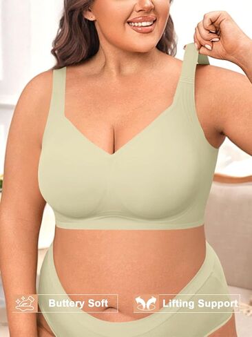 Women Wireless Seamless Bras Full Coverage No Underwire Push Up Bralettes Everyday Bra Comfort Wirefree Padded Bras in Saudi Arabia