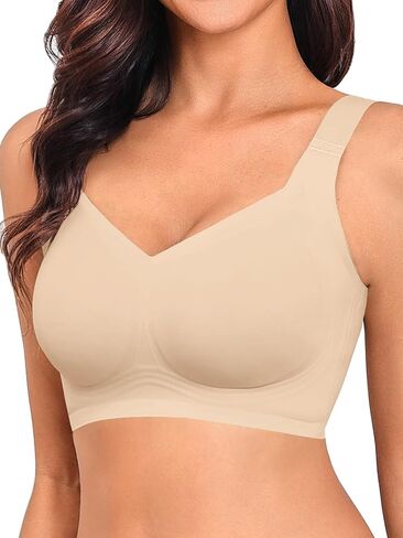 Women Wireless Seamless Bras Full Coverage No Underwire Push Up Bralettes Everyday Bra Comfort Wirefree Padded Bras in Saudi Arabia