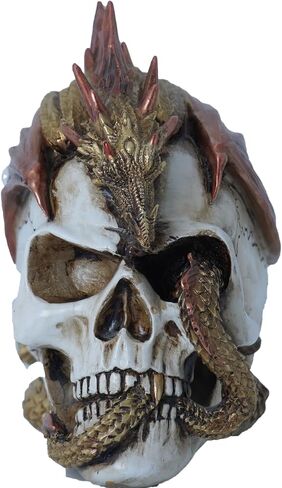 Halloween Human Head, Red-Dragon Skull - Realistic and Spooky Props Dinosaur Skull Decorations for Halloween Parties, Haunted Houses, and Scary Decorations in Kuwait
