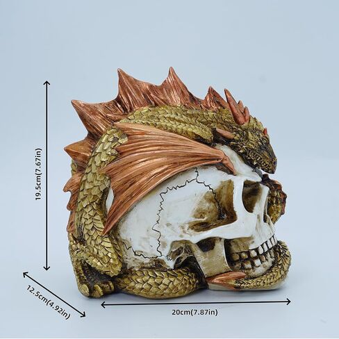 Halloween Human Head, Red-Dragon Skull - Realistic and Spooky Props Dinosaur Skull Decorations for Halloween Parties, Haunted Houses, and Scary Decorations in Kuwait