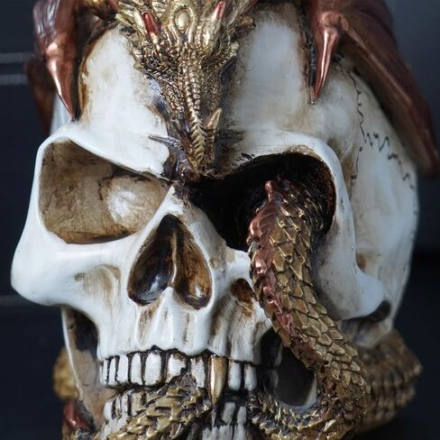 Halloween Human Head, Red-Dragon Skull - Realistic and Spooky Props Dinosaur Skull Decorations for Halloween Parties, Haunted Houses, and Scary Decorations in Kuwait