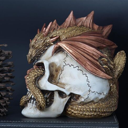Halloween Human Head, Red-Dragon Skull - Realistic and Spooky Props Dinosaur Skull Decorations for Halloween Parties, Haunted Houses, and Scary Decorations in Kuwait