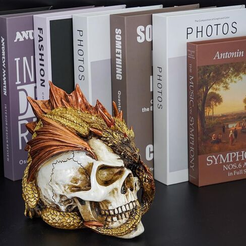 Halloween Human Head, Red-Dragon Skull - Realistic and Spooky Props Dinosaur Skull Decorations for Halloween Parties, Haunted Houses, and Scary Decorations in Kuwait