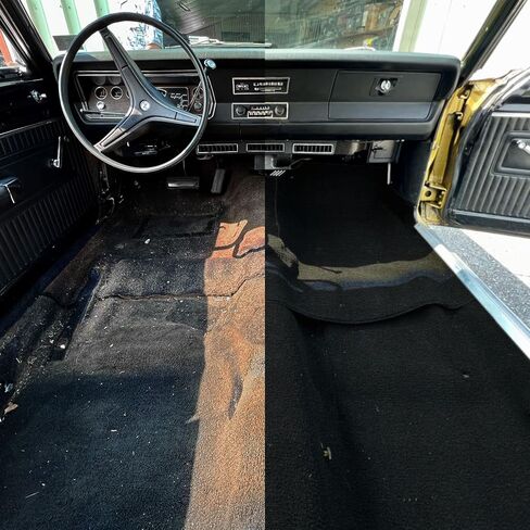 Newark Auto Automotive Cut Pile Plush Carpet, Car Upholstery for Floor Mats, Trunk, Dashboard, Speaker Box, Door Panel, Replacement Carpeting for Vehicle Interior, Truck, 40"W (Black) in Saudi Arabia