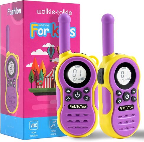 Walkie Talkies for Kids Pink ToToo: 3 Miles Range - Toys for 3-12 Year Old Girls Boys - 22 Channels with Large LCD Display & VOX Function - Outdoor & Hiking & Camping - Purple in Saudi Arabia