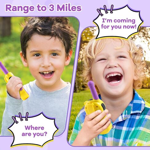 Walkie Talkies for Kids Pink ToToo: 3 Miles Range - Toys for 3-12 Year Old Girls Boys - 22 Channels with Large LCD Display & VOX Function - Outdoor & Hiking & Camping - Purple in Saudi Arabia