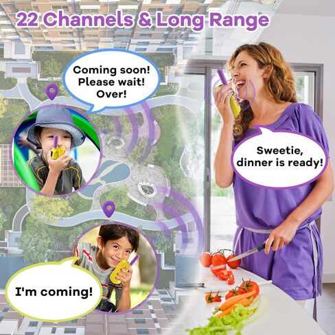 Walkie Talkies for Kids Pink ToToo: 3 Miles Range - Toys for 3-12 Year Old Girls Boys - 22 Channels with Large LCD Display & VOX Function - Outdoor & Hiking & Camping - Purple in Saudi Arabia