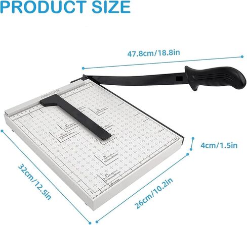 Paper Cutter for Cardstock Heavy Duty 12 inch, 12" Cut Length Guillotine Paper Trimmer for Cardstock Metal Base，for Home Office Classroom School in Saudi Arabia