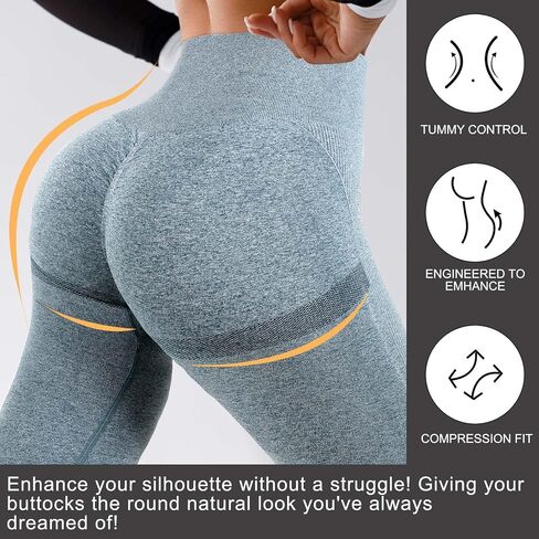 4 Pack Women Butt Lifting Workout Leggings, High Waist Seamless Gym Legging Yoga Scrunch Pants in Kuwait