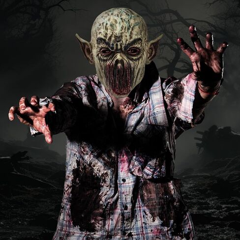 إبداعات Spooktacular قناع زومبي الهالوين، قناع شبح شيطان مخيف، قناع وجه شيطان رعب، قناع وحش لاتكس مخيف للبالغين من الرجال والنساء والأطفال في الهالوين إكسسوار أزياء تنكرية، فستان الحفلات in Saudi Arabia