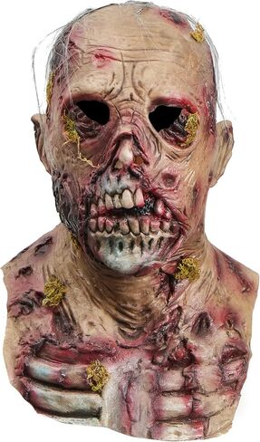Spooktacular Creations Halloween Scary Walking Dead Zombie Head Mask، الرعب الطحلب قناع الوحش الكيميائي الحيوي، قناع زومبي اللاتكس المخيف للبالغين، أزياء الهالوين التنكرية، ملحقات الحفلات in Saudi Arabia