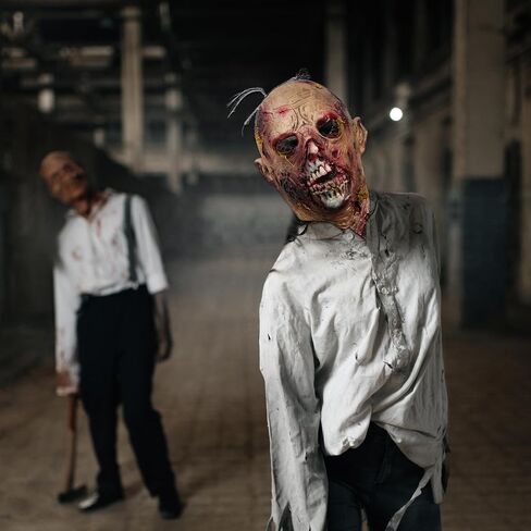 Spooktacular Creations Halloween Scary Walking Dead Zombie Head Mask، الرعب الطحلب قناع الوحش الكيميائي الحيوي، قناع زومبي اللاتكس المخيف للبالغين، أزياء الهالوين التنكرية، ملحقات الحفلات in Saudi Arabia