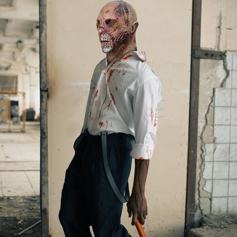 Spooktacular Creations Halloween Scary Walking Dead Zombie Head Mask، الرعب الطحلب قناع الوحش الكيميائي الحيوي، قناع زومبي اللاتكس المخيف للبالغين، أزياء الهالوين التنكرية، ملحقات الحفلات in Saudi Arabia