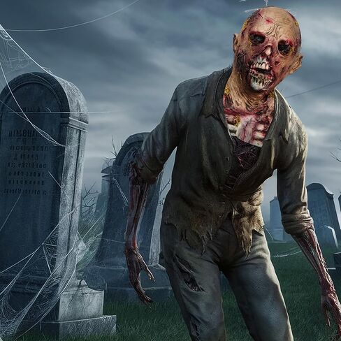 Spooktacular Creations Halloween Scary Walking Dead Zombie Head Mask، الرعب الطحلب قناع الوحش الكيميائي الحيوي، قناع زومبي اللاتكس المخيف للبالغين، أزياء الهالوين التنكرية، ملحقات الحفلات in Saudi Arabia