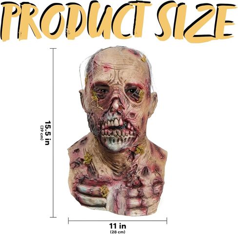 Spooktacular Creations Halloween Scary Walking Dead Zombie Head Mask، الرعب الطحلب قناع الوحش الكيميائي الحيوي، قناع زومبي اللاتكس المخيف للبالغين، أزياء الهالوين التنكرية، ملحقات الحفلات in Saudi Arabia