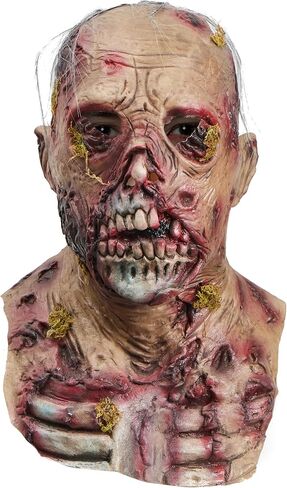 Spooktacular Creations Halloween Scary Walking Dead Zombie Head Mask، الرعب الطحلب قناع الوحش الكيميائي الحيوي، قناع زومبي اللاتكس المخيف للبالغين، أزياء الهالوين التنكرية، ملحقات الحفلات in Saudi Arabia