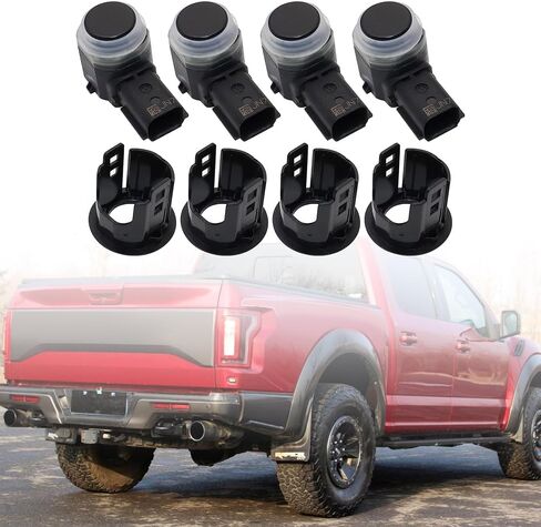 FZJDSD 4pcs Parking Reverse Aid Sensor & Retainer Bracket Compatible with Ford F-150 F-250 F-350 F-450 F-550 2016 2017 2018# HC3Z-15K859-A HC3Z15K859A FL3Z-15K859-B FL3Z15K859B HC3T-15K859-EA in Saudi Arabia