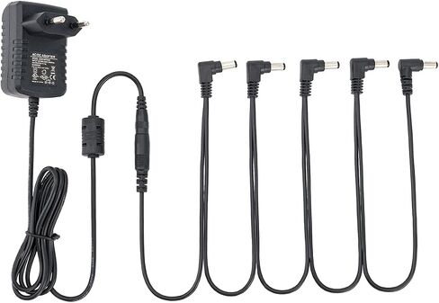 Musiclily Pro UK Standard Guitar محول التيار الكهربائي DC 9V مع كابل سلسلة ديزي 5 طرق وسلك قطبية عكسية لدواسات التأثير in Saudi Arabia