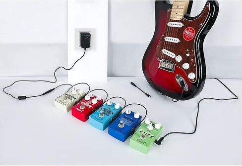 Musiclily Pro UK Standard Guitar محول التيار الكهربائي DC 9V مع كابل سلسلة ديزي 5 طرق وسلك قطبية عكسية لدواسات التأثير in Saudi Arabia