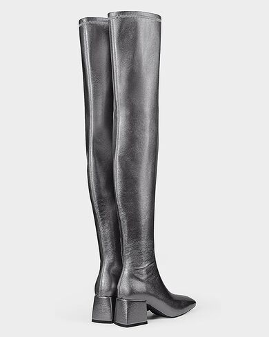 MUCCCUTE Thigh High Boots for Women Over the Knee Square Toe GoGo Boot Fashion Chunky Block Heel Sexy Stretch Long Boots with Zipper in Saudi Arabia