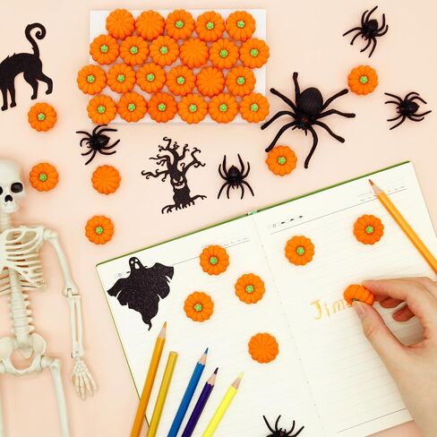 Pumpkin Erasers for Kids 40pcs Halloween Erasers Bulk 3D Halloween Mini Eraser for Student Classroom Prizes,Game Reward,Treasure Box,Trick or Treats, Goody Bag Filler,Party Favors in Kuwait