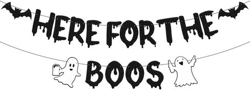 هنا من أجل لافتة Boos، ديكورات حفلات الهالوين، موضوع رعب مخيف، Happy Boo Day Boos and Booze Halloween Festival Holiday، لوازم حفلات المنزل المسكون in Kuwait