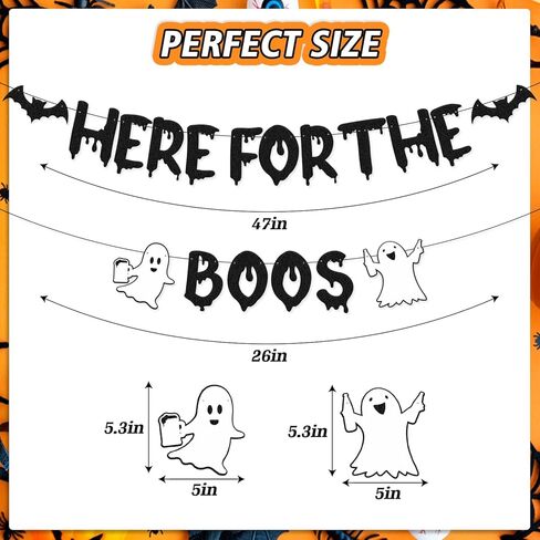 هنا من أجل لافتة Boos، ديكورات حفلات الهالوين، موضوع رعب مخيف، Happy Boo Day Boos and Booze Halloween Festival Holiday، لوازم حفلات المنزل المسكون in Kuwait