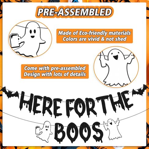 هنا من أجل لافتة Boos، ديكورات حفلات الهالوين، موضوع رعب مخيف، Happy Boo Day Boos and Booze Halloween Festival Holiday، لوازم حفلات المنزل المسكون in Kuwait