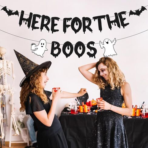 هنا من أجل لافتة Boos، ديكورات حفلات الهالوين، موضوع رعب مخيف، Happy Boo Day Boos and Booze Halloween Festival Holiday، لوازم حفلات المنزل المسكون in Kuwait