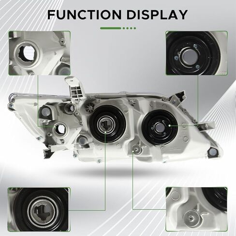 مجموعة المصابيح الأمامية متوافقة مع 2010 2011 Toyota Camry Base/SE/LE/XLE/Hybrid استبدال مباشر من الكروم زوج المصابيح الأمامية الهالوجين (جانب السائق والراكب) in Kuwait