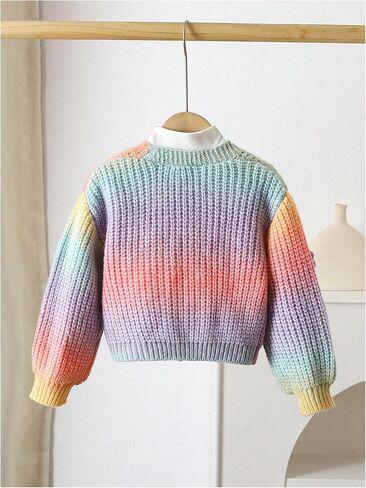 GORGLITTER Girl's 3D Floral Colorful Cardigan Sweaters Long Sleeve Knit Open Front Outwear in Saudi Arabia