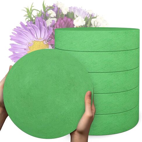 Max Shape 6Pcs Floral Foam Round Blocks, Large Wet and Dry Green Foam for Artificial and Fresh Flower Arrangement,Flower Foam Blocks for Wedding Party Decorations (7.8 Inch) in Kuwait