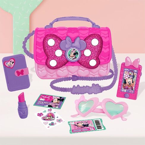 Disney Junior Minnie Mouse Bowfabulous Bag Set, 7-Piece Dress Up and Pretend Play Toy Purse, Kids Toys for Ages 3 Up by Just Play in Saudi Arabia