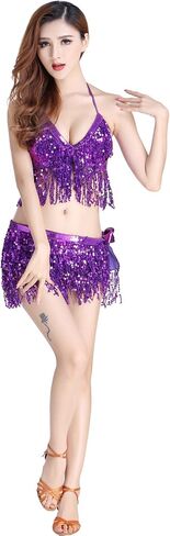 Astage Sexy Sequin Bra Hip Scarf Performance Fitness Pole Party Club Dancing Wear in Saudi Arabia