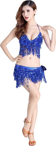 Astage Sexy Sequin Bra Hip Scarf Performance Fitness Pole Party Club Dancing Wear in Saudi Arabia
