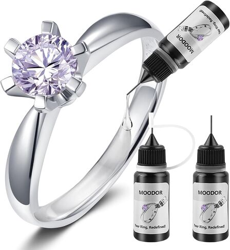 MOODOR 2PCS Ring Size Adjuster Glue, Effective Custom Fit Ring Sizers for Loose Rings Women, More Comfortable Invisible Ring Guards with U V Light Sturdy Ring Resizer Tightener for Any Shape Ring in Saudi Arabia