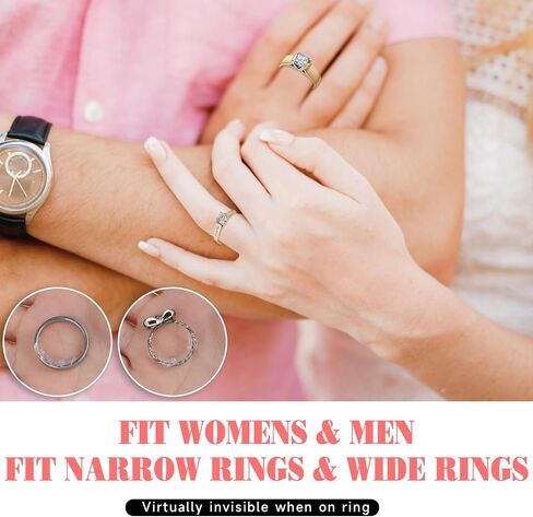 8 Pcs Invisible Ring Size Adjuster for Loose Rings Plastic Ring Sizers for Loose Rings Flexible Ring Guards with Hole Anti-Slip Ring Adjusters for Women Men Ring, 8 Sizes in Saudi Arabia