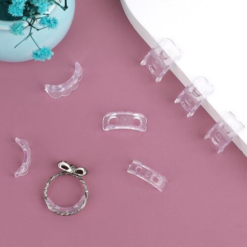 8 Pcs Invisible Ring Size Adjuster for Loose Rings Plastic Ring Sizers for Loose Rings Flexible Ring Guards with Hole Anti-Slip Ring Adjusters for Women Men Ring, 8 Sizes in Saudi Arabia