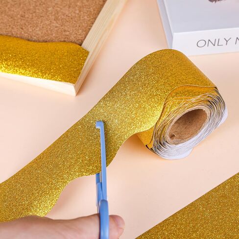 65 Feet Black Bulletin Board Borders Glitter Bulletin Board Trims Shine Scalloped Bulletin Board Borders Self-Adhesive Decorative Borders for School Classroom Decoration in Saudi Arabia