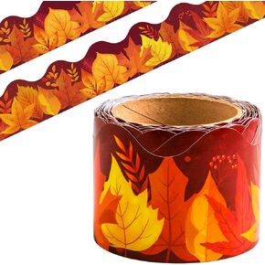 Fall Bulletin Board Border Decoration Autumn Leaves Border for Bulletin Board Classroom Chalkboard Wall Decors 36ft