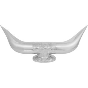 GG Grand General 48181 Chrome Bull Horn Hood Ornament with Round Base
