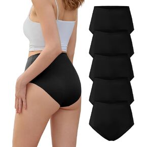 DEANGELMON Womens Seamless Bikinis Underwear High Waist Comfort Briefs Invisible No Show Panties Full Coverage Cheeky