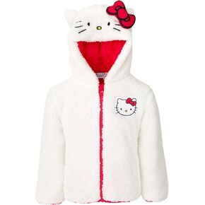 Hello Kitty Girls Cosplay Sherpa Jacket Toddler to Big Kid Sizes (3T - 14-16)