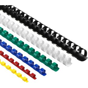 Yunsailing 150 Pack Plastic Binding Combs Plastic Binder Comb Ring 19 Ring Binding Spines Letter Size Spiral coils for Notebook Calendar(1/4 5/16 3/8 1/2 5/8 3/4 in,Black)