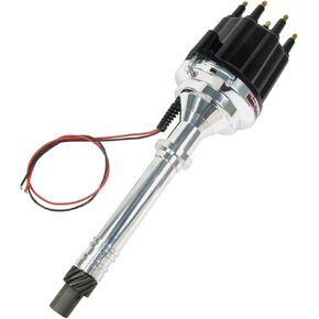 PerTronix D100810 Flame-Thrower Plug and Play Non Vacuum Advance Black Male Cap Billet Electronic Distributor with Ignitor II Technology for Chevrolet Small Block/Big Block